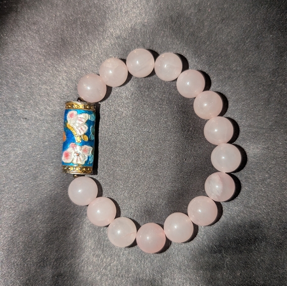 Jewelry - Rose Quartz And Cloisonne Bracelet